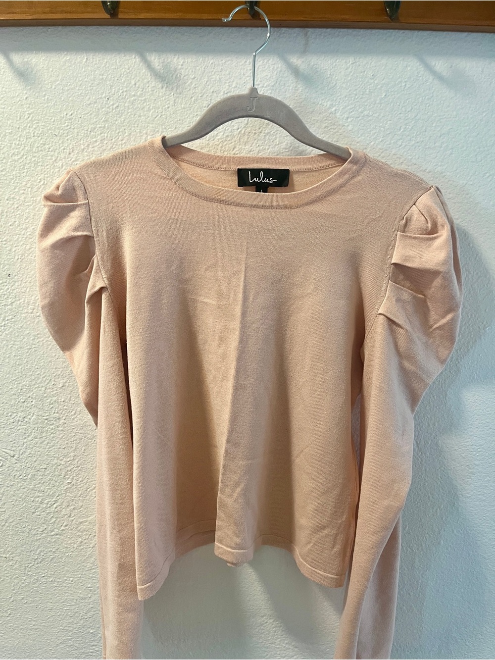 Lulu's Blush Pink Puff-Sleeve Knit Top